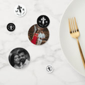 装飾エレガントクロスモノグラム&写真結婚ズ コンフェッティ (グループ)