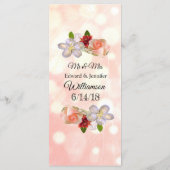 装飾エレガントコーラル結婚ブーケのメニューカード メニュー (裏面)