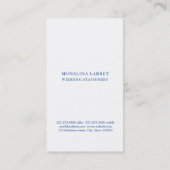 装飾エレガントバラクレストブルーモノグラム 名刺 (裏面)