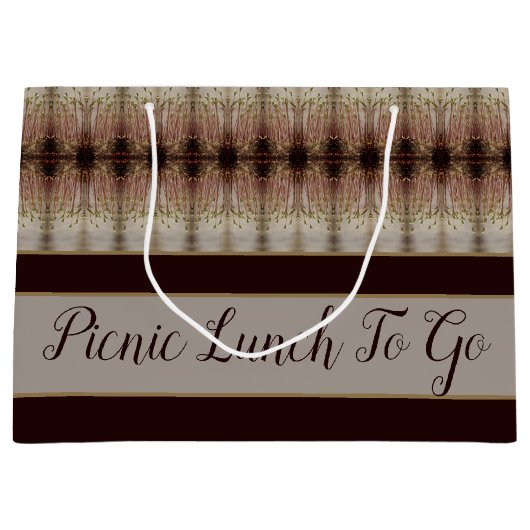 装飾エレガントパターン（の模様が）ある ラージペーパーバッグ (正面)