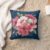 装飾エレガントフローラネイビーフェミニンキュート クッション (ブランケット)