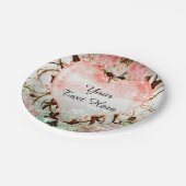 装飾エレガントフローラヴィンテージハートパーティー ペーパープレート (アングル)