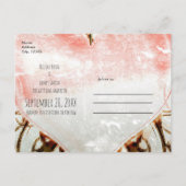 装飾エレガントフローラヴィンテージハートパーティー 案内ポストカード (裏面)