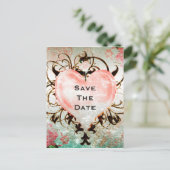 装飾エレガントフローラヴィンテージハートパーティー 案内ポストカード (スタンド正面)