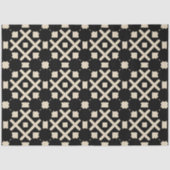 装飾エレガントブラックとベージュの幾何学的パターン 薄葉紙 (正面)