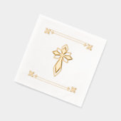 装飾エレガント十字架なし文字宗教イベント 箔ナプキン (左)