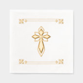 装飾エレガント十字架なし文字宗教イベント 箔ナプキン (正面)