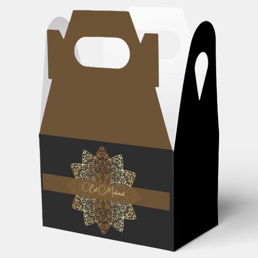 装飾エレガント金ゴールドと黒イードムバラク フェイバーボックス (オープン)