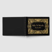 装飾エレガント金ゴールドフレームゲストブック ゲストブック (全面)