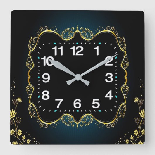 装飾エレガント スクエア壁時計 (正面)