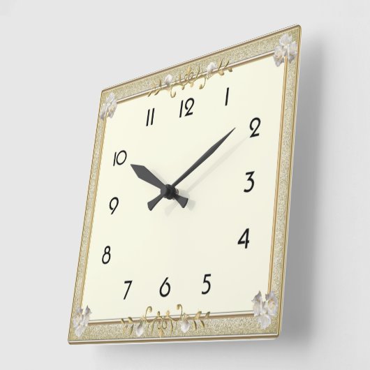 装飾エレガント スクエア壁時計 (傾斜)