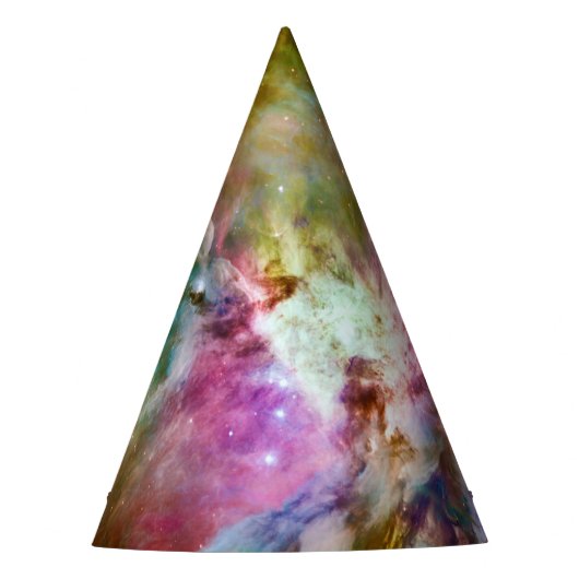 装飾オリオン星雲銀河系宇宙写真 パーティーハット (正面)