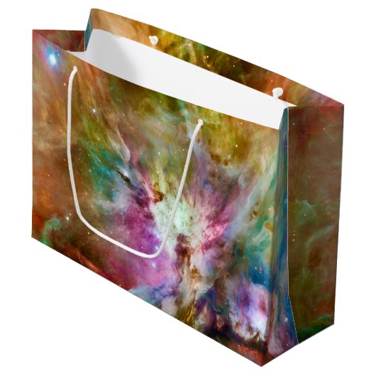 装飾オリオン星雲銀河系宇宙写真 ラージペーパーバッグ (正面アングル)