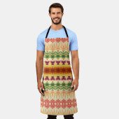 装飾オレンジグリーンエプロン エプロン (着用した状態)