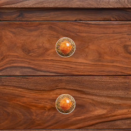 装飾オレンジブラウン金ゴールドスクロールOrb セラミックノブ