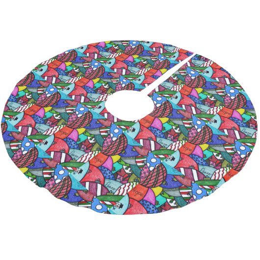 装飾オーナメント ブラッシュドポリエステルツリースカート (アングル)