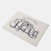 装飾オーナメントhelloスクリプトファミリードアマット ドアマット (アングル)