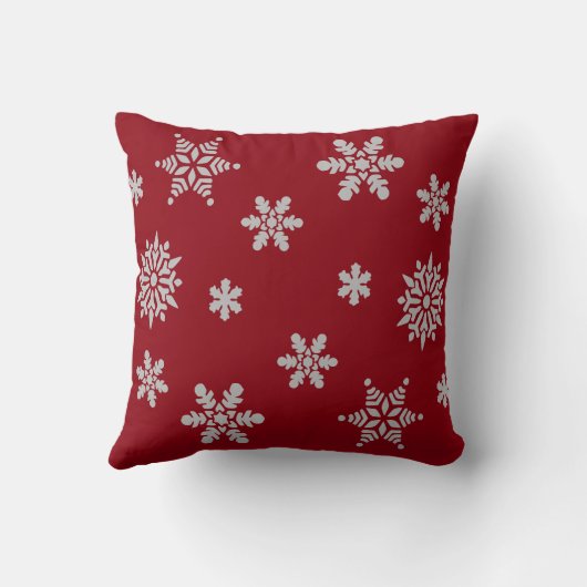装飾カスタムモノグラムクリスマススノーフレーク クッション (裏面)