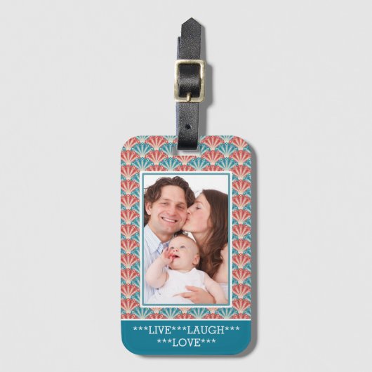 装飾カスタム柄のポートレート写真 ラゲッジタグ (正面縦)