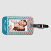 装飾カスタム柄のポートレート写真 ラゲッジタグ (正面横)