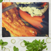 装飾カラフルグルズクローズアップ秋 キッチンタオル (折り畳み)