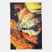 装飾カラフルグルズクローズアップ秋 キッチンタオル (縦)