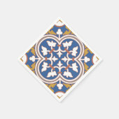 装飾カラフルタイル模様 スタンダードカクテルナプキン (角)
