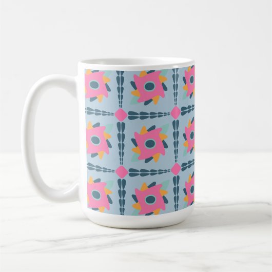 装飾カラフルタイル コーヒーマグカップ (左)