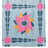 装飾カラフルタイル シャワーカーテン (正面)