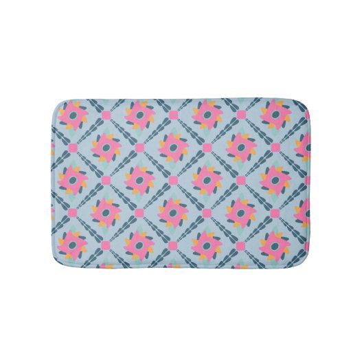 装飾カラフルタイル バスマット (正面)