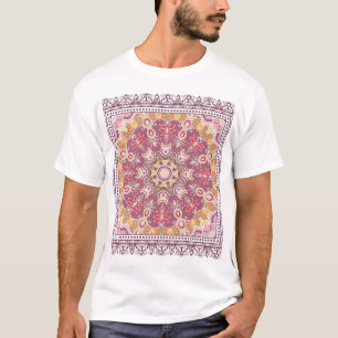 装飾カラフルドードル:対称レースパターン Tシャツ
