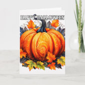 装飾カラフルハッピーハローウィンカボチャ カード (正面)