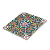 装飾カラフルロゼット曼荼羅図 タイル (側面)