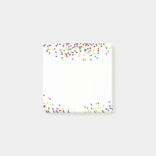 装飾カラフル丸紙吹雪 ポストイット (正面)