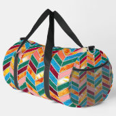 装飾カラフル市松模様に模様 ダッフルバッグ (右コーナー)