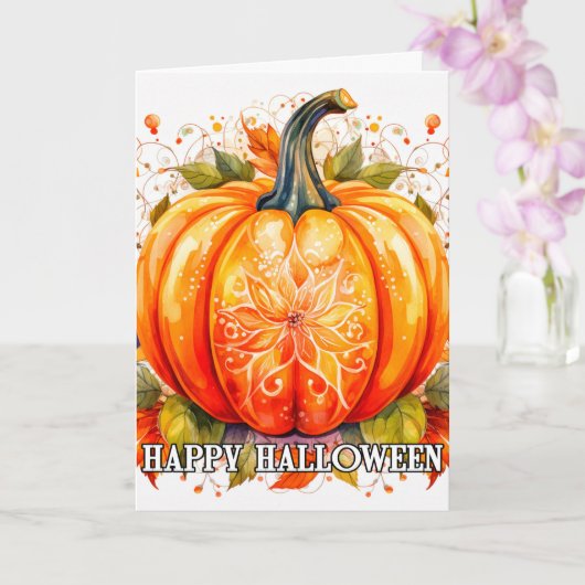 装飾カラフル秋ハロウィーンパンプキン カード (蘭)