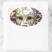 装飾カーニバルマスク 楕円形シール (バッグ)