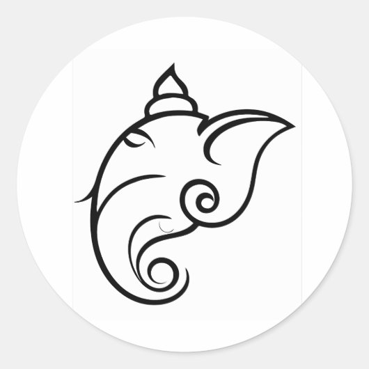 装飾ガネシャデザイン ラウンドシール (正面)