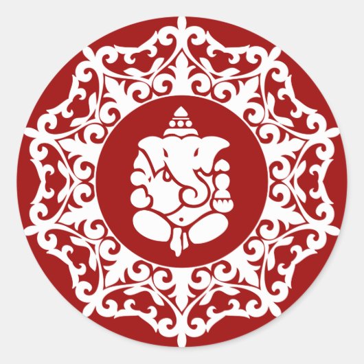 装飾ガネシャデザイン ラウンドシール (正面)
