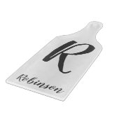 装飾ガラスの切り板パドル – モノグラム カッティングボード (角)