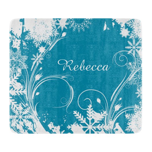 装飾ガラス切断板贈答品 カッティングボード (正面)