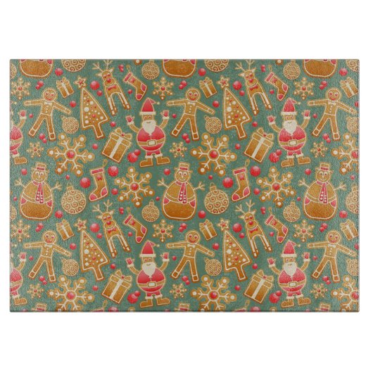 装飾ガラス製クリスマスカッティングボード カッティングボード (正面)