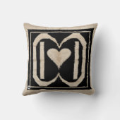 装飾キリム枕:白黒 クッション (裏面)