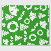 装飾クリスマスオーナメントエレガント（緑） ラッピングペーパー (フラット)