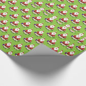 装飾クリスマスサンタクエレガントラスの緑 ラッピングペーパー (角)