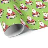 装飾クリスマスサンタクエレガントラスの緑 ラッピングペーパー (ロールコーナー)