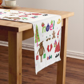 装飾クリスマスサンタクロースの鐘のオーナメント ショートテーブルランナー (インサイチュ)