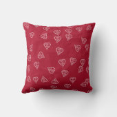 装飾クリスマススノーフレーク背景レッド クッション (裏面)