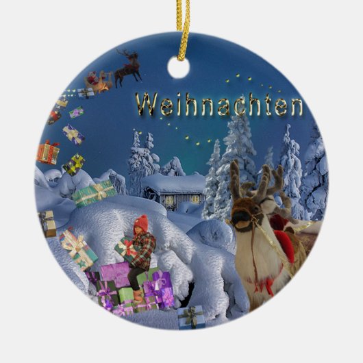 装飾クリスマスツリーオーナメントサンタクロース セラミックオーナメント (正面)