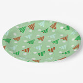 装飾クリスマスツリーパターン ペーパープレート (アングル)